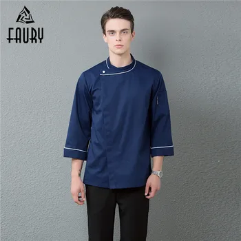 

Wholesale Men Restaurant Workwear Long Sleeve Coat Single Button Kitchen Chef Uniform Hotel Waiter Catering Barber Shop Clothing