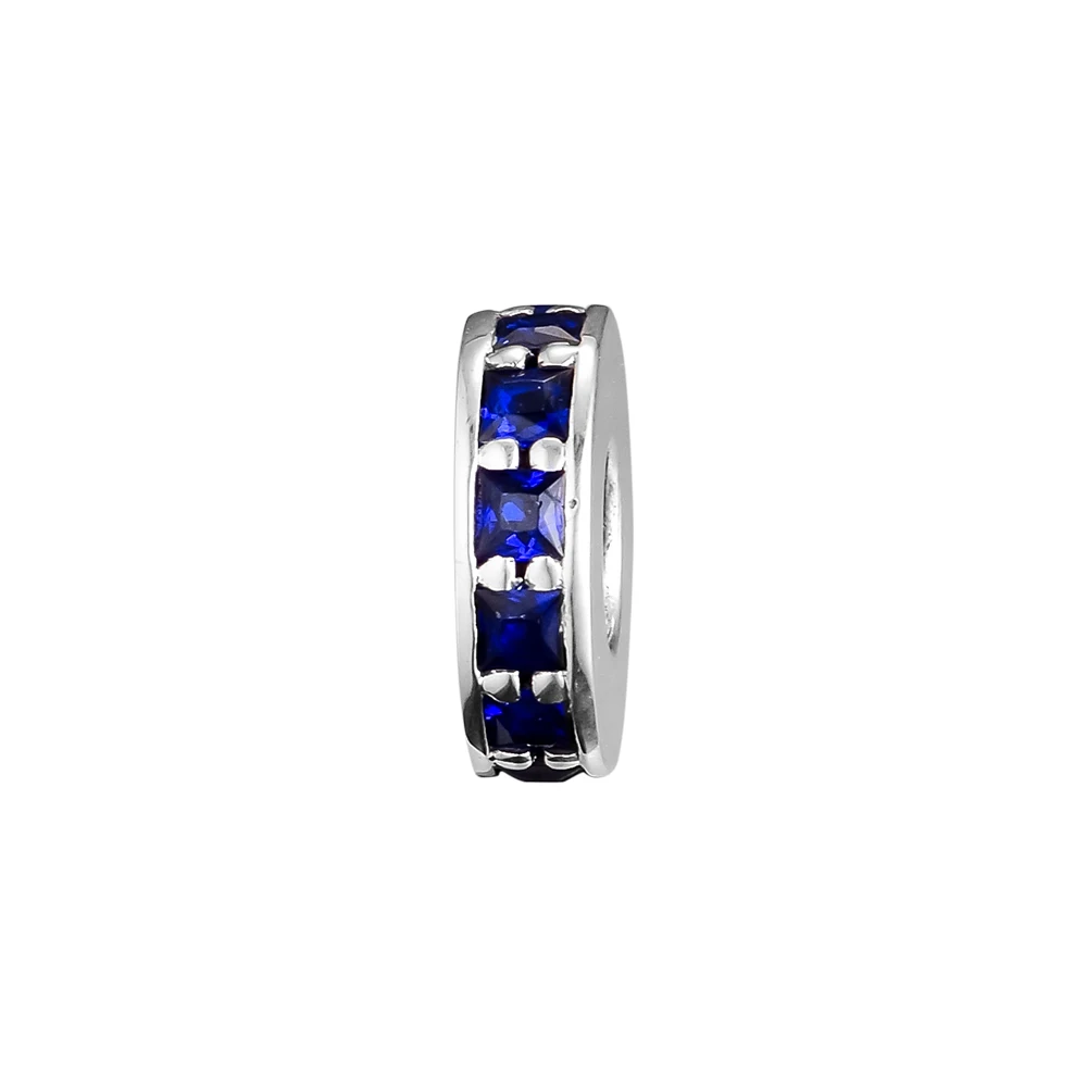 

Fits For Pandora Beads Bracelets Eternity Charms 100% 925 Sterling Silver Jewelry with Royal Blue Crystal Free Shipping
