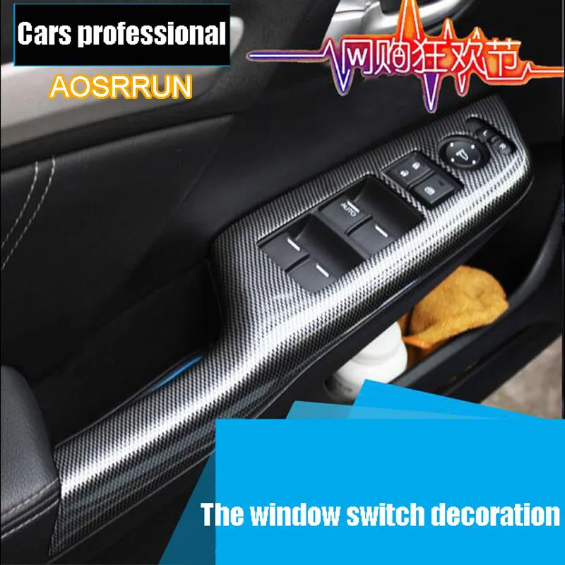 Us 49 71 6 Off Aosrrun For Honda Civic 9th Carbon Fiber Interior Trim Adapted For Civic 8th Electric Windows Protection Stickers The Modified In