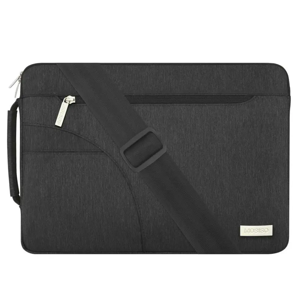 MOSISO ноутбук рукав ноутбук Shoulderbag портфель для Macbook Pro Air 11 12 13,3 14 15 дюймов Asus/acer/hp/Dell microsoft Surface - Цвет: Black