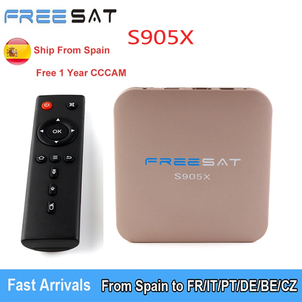 

Android TV FREESAT S905X OS TV Box Amlogic S905X Android 7.1.2 2GB RAM + 16GB ROM 2.4G + 5G WiFi 100Mbps BT4.1 Support 4K H.265