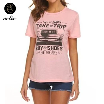 

Casual Women T-Shirts Cute Vetement Femme 2019 New Letter Print Female T Shirt Xxxl Kawaii Plus Size Women Pink Dames Tshirt