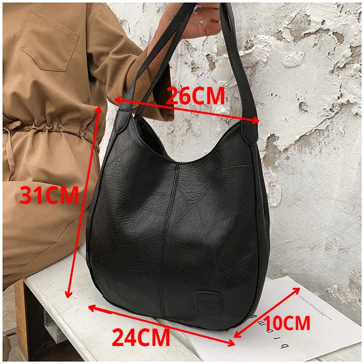 Новая модная фирменная сумка на плечо качественная кожаная сумка для покупок из искусственной кожи роскошная сумка-хобо Большая вместительная сумка-мессенджер B43-86