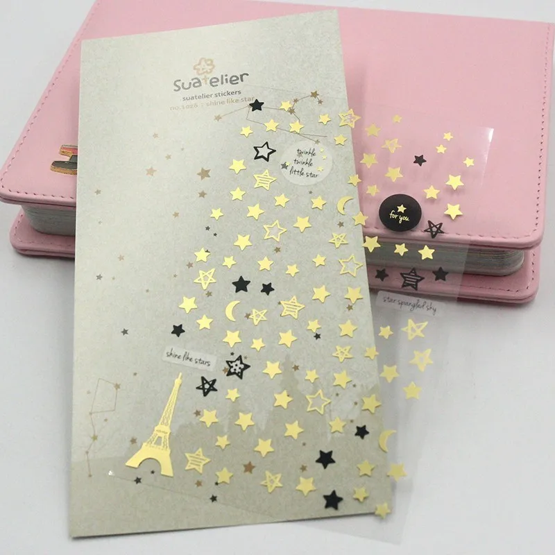 Корейский стиль блеск как Star дневник Стикеры s планировщик заметки Papeleria детей украсить канцелярские Стикеры