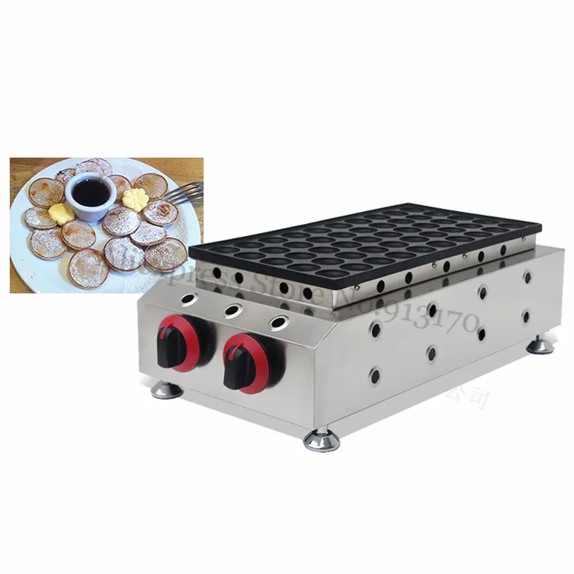 50 отверстия газа голландский Poffertjes гриль Нержавеющая сталь мини блины машина вафельный Бейкер антипригарной Пособия по кулинарии