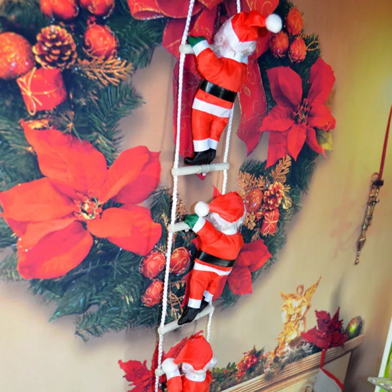Рождественская подвесная лестница, Рождественская Кукла Санта Клаус, дерево, Новогоднее украшение, висячие украшения, рождественские подарки