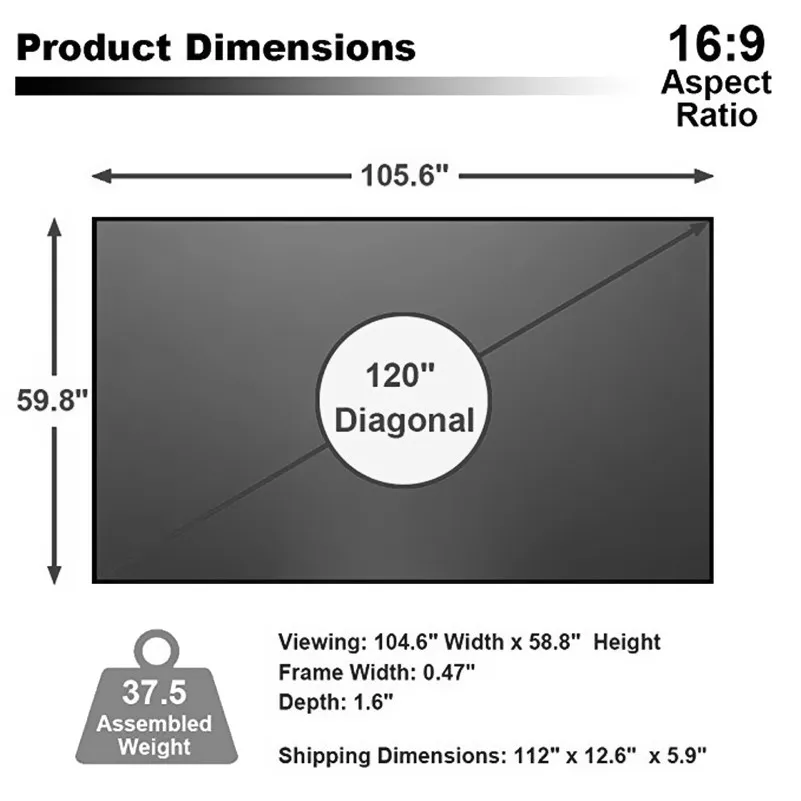 16:9 HDTV 3D 4K/8K ультралегкий отклоняющий тонкий Безель фиксированная Рамка Жесткий