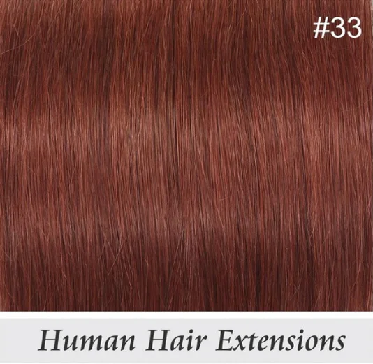 Мода плюс лента в человеческие волосы для наращивания дважды нарисованные Remy человеческие лента для наращивания волос 20 шт./компл. полная голова прямые 16-26 дюймов - Цвет: #33
