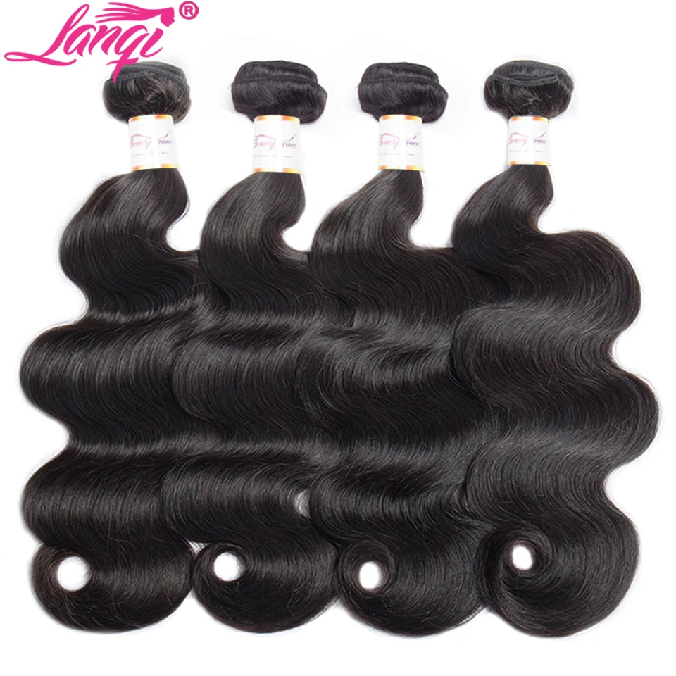 

Brazilian body wave 1/4 bundle deals Peruvian human hair weave bundles lanqi 28 30 32 inch hiar bundles non remy hair extension