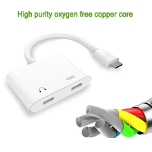 2 в 1 двойной разъем type-C адаптер PD Быстрая зарядка зарядное устройство usb type C разъем наушники Aux разделитель для аудиокабеля конвертер