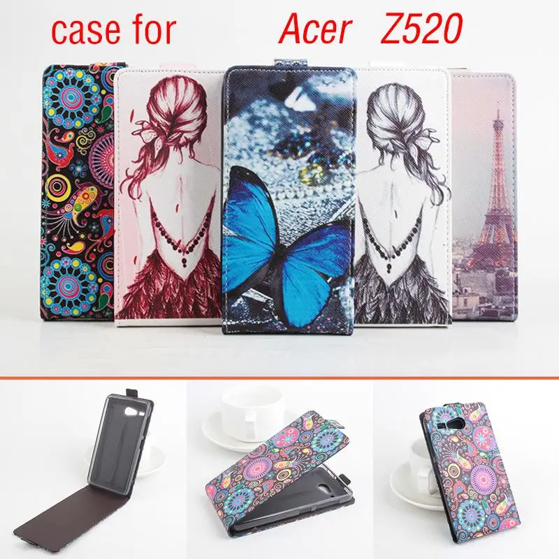 

Luxury Leather Case For Acer E520 Butterfly Flower Tower Patterm Wallet Phone Cases For Acer E520
