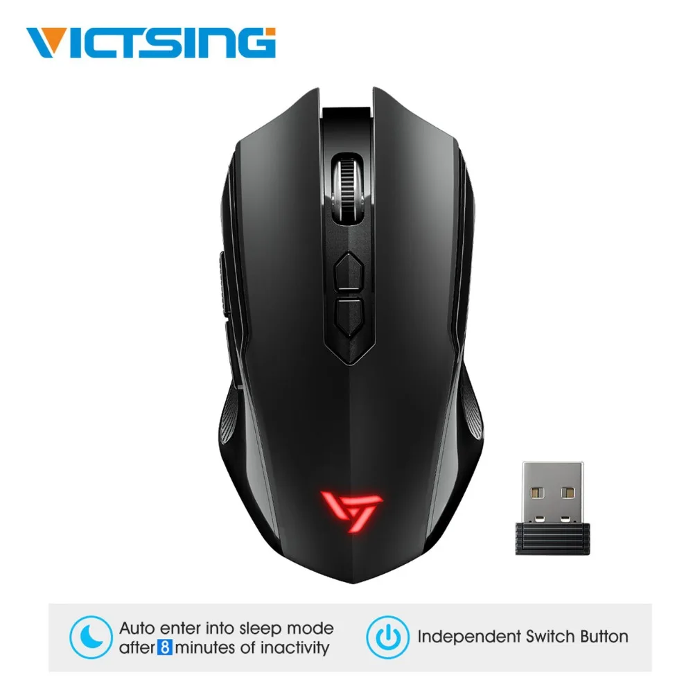 

VicTsing Wireless Mouse 800/1200/1600/2000/2400 DPI Adjustable 7 Button Comfortable Grip Ergonomic Gaming Mouse Silent Click