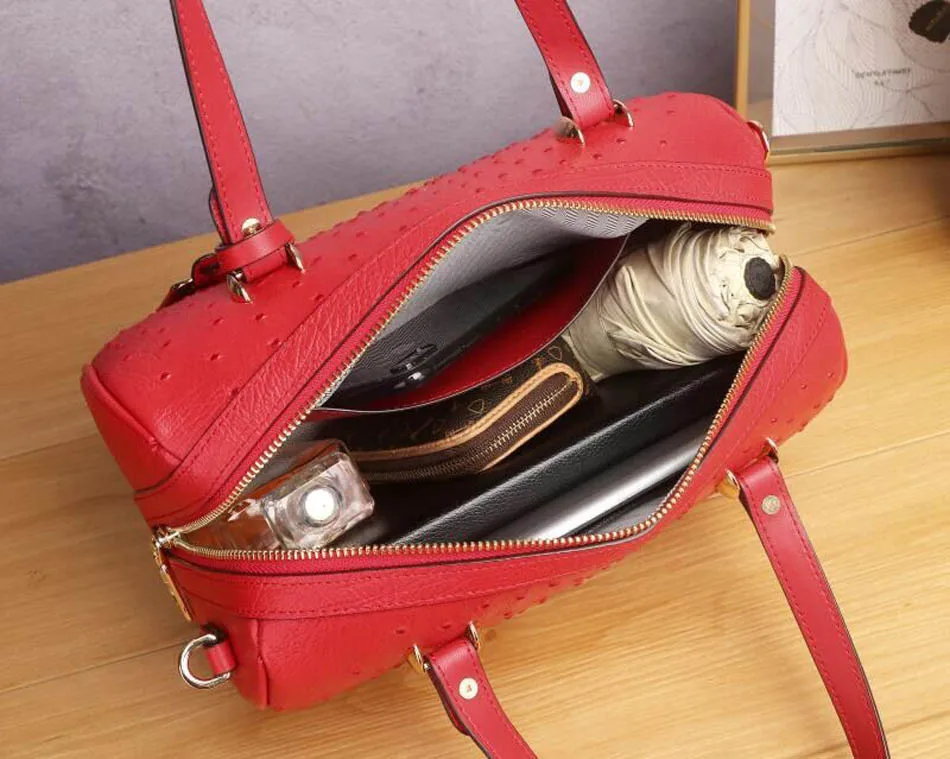 TOMUBIRD новая женская сумка из натуральной кожи Улучшенная яловая сумка известного бренда женская сумка модная Страусиная-Тисненая женские сумки-тоут