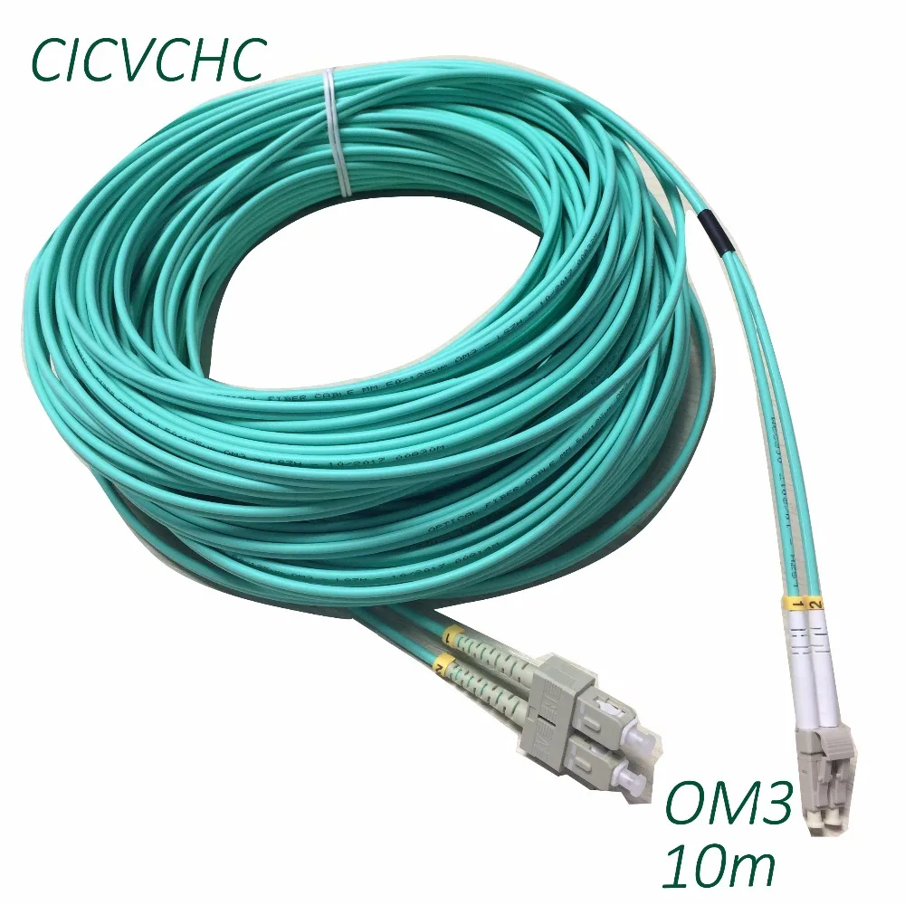 

10pcs 2SC/UPC-2LC/UPC-Duplex-OM3-LSZH-2.0mm-Aqua Optical Fiber Patchcord/Jumper