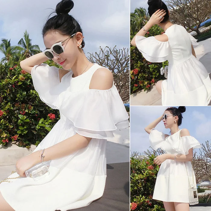 2014 variety fabric patchwork three-dimensional small butterfly sleeve strapless one-piece dress | Женская одежда
