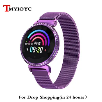 

MC11 luxury rhinestone smart watch women heart rate blood pressure female physiological cycle Milanese multi-function smartwatch
