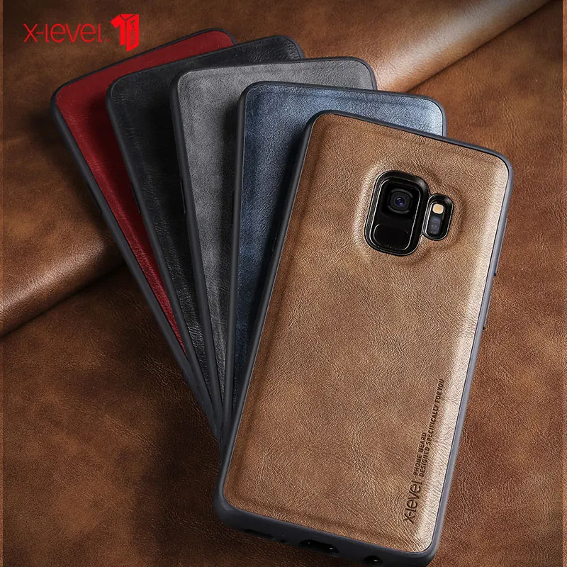 

X-Level Leather Case For Samsung S9 Plus Original Soft Silicone Edge Shockproof Cover For Samsung Galaxy s9 s9+ Case