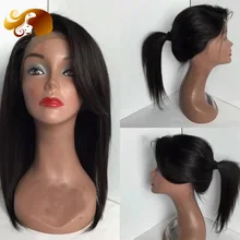Cheap Full Lace Wigs With Side Part Bangs Virgin Brazilian Lace Front Wig With Baby Hairs Glueless Lace Front Human Hair Wigs