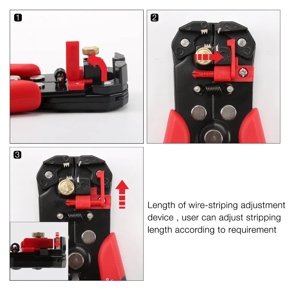 Uneefull, 3 в 1 Многофункциональный обжимной инструмент для зачистки проводов, 8-дюймовый инструмент для зачистки проводов Автоматический