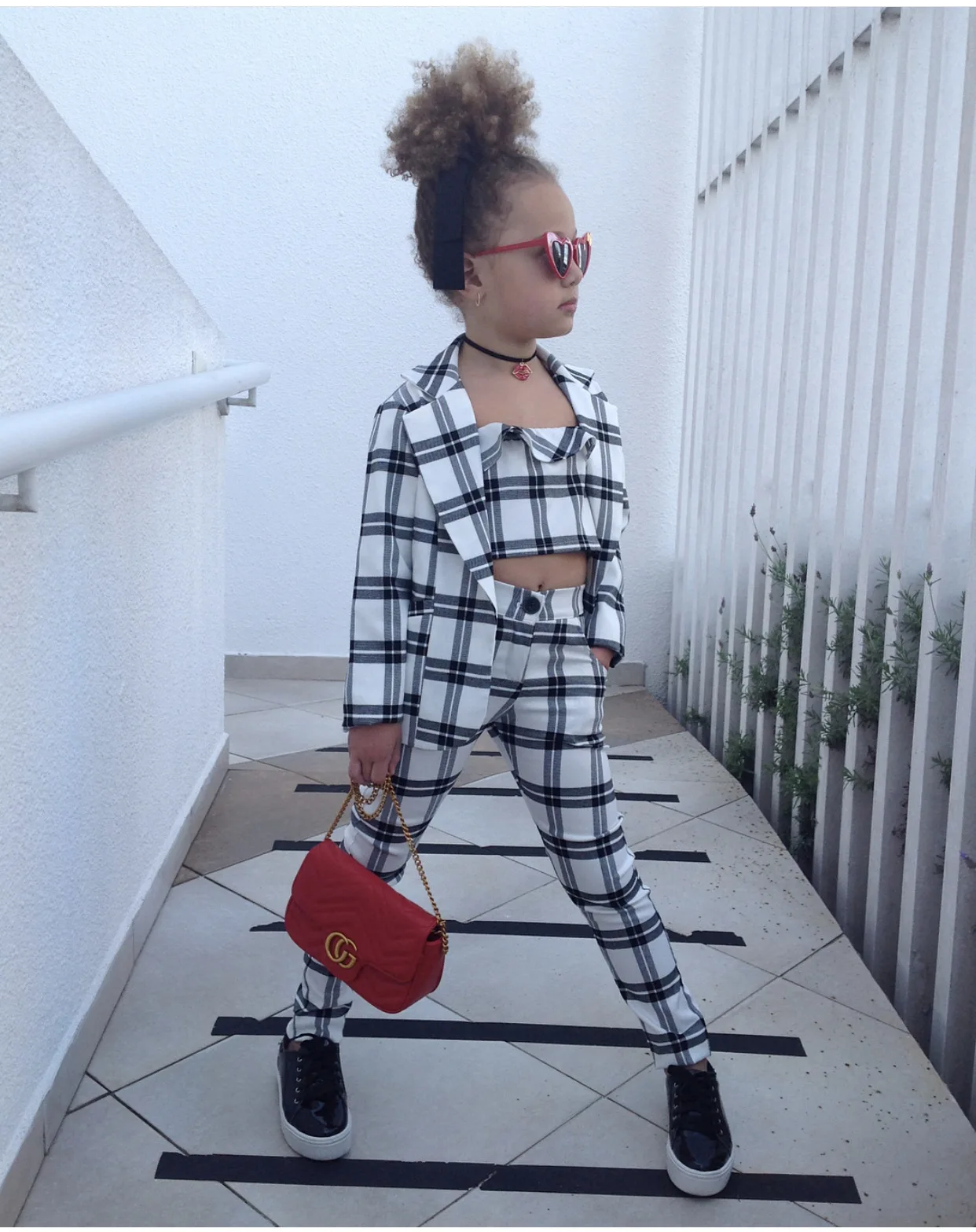 

2019 Spring Girls Set Black Plaid Girl Suits Cotton Children Clothing