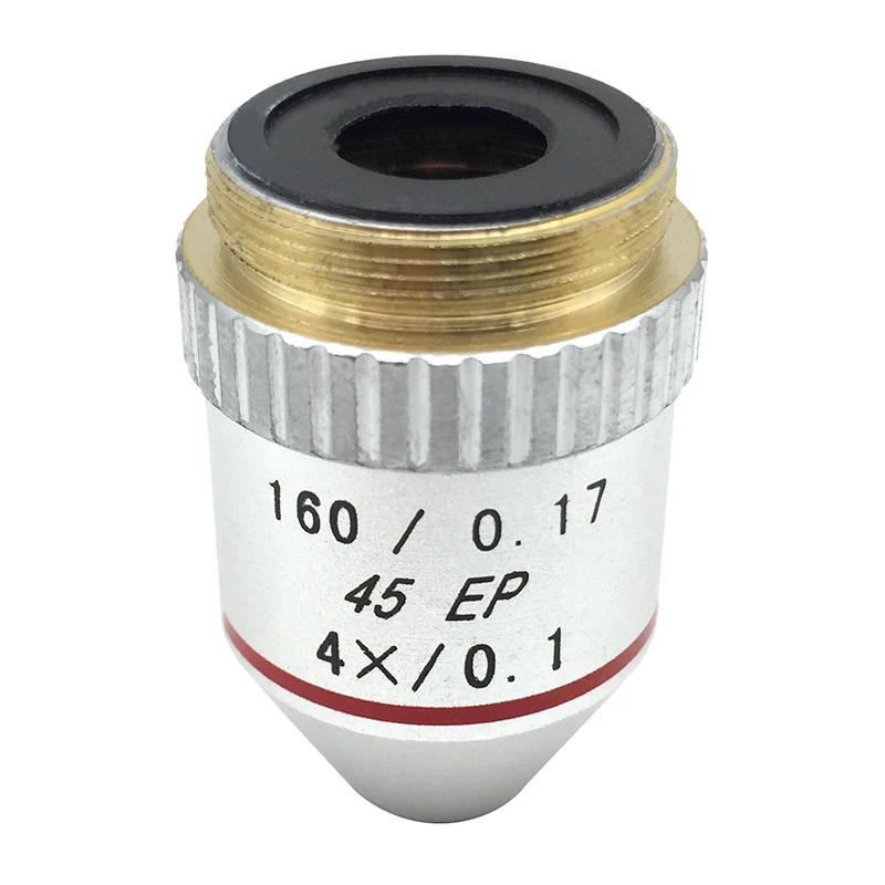 

4X 45EP Semi Plan Achromatic Objective Lens Conjugate Distance 195 mm 160/0.17 Thread Diameter 20.2 mm for Biological Microscope