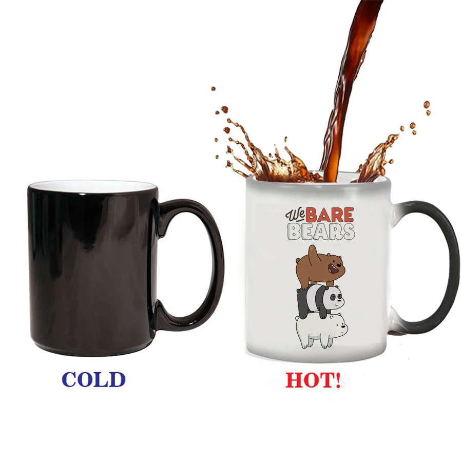 

we bare bears mug changing color mugs heat Sensitive coffee mug cups best christmas gift drop shipping
