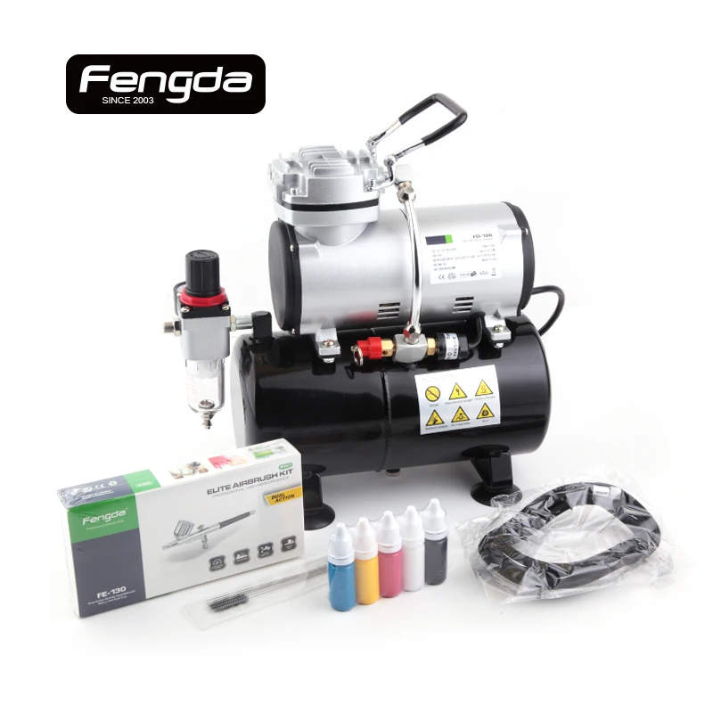 

Ship from Netherlands warehouse airbrush fengda FD-186KN oil free mini air compressor airhose clean brush ink body paint