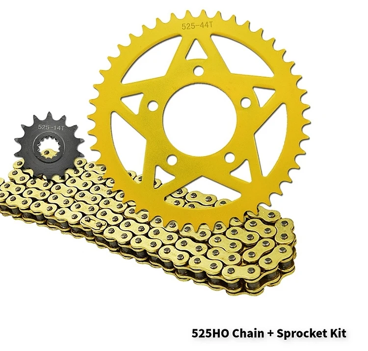 525 14T 44T цветная 300CC цепь трансмиссии мотоцикла и Передняя Задняя звездочка набор для Benelli 300 BJ300 525-14T 525-44T