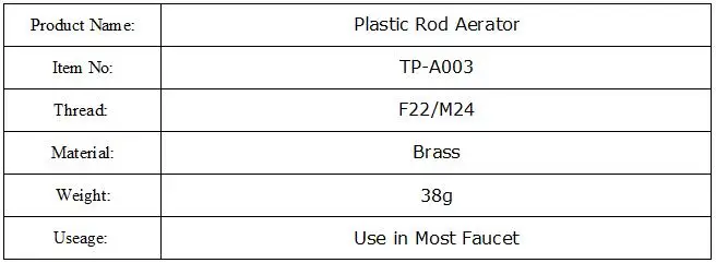 Пластиковый стержень аэратор(TP-A003 F22/M24 резьба)-30%-70% экономия воды