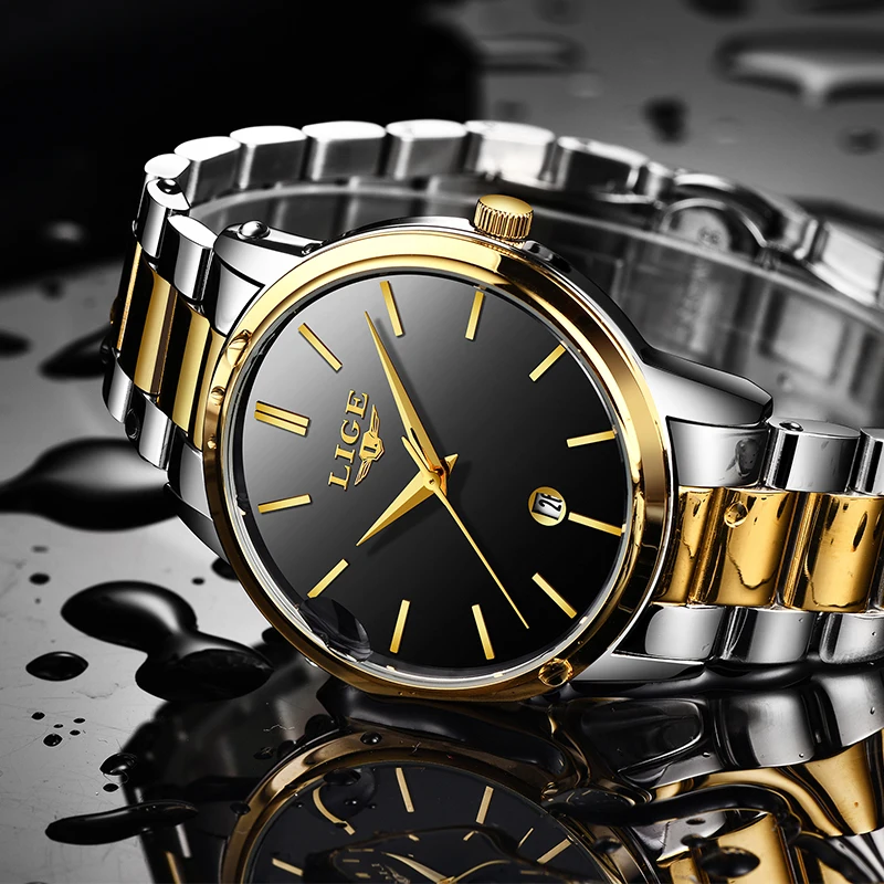 2018 LIGE Mens Watches Top Brand Luxury Military Quartz Watch Men Waterproof Stainless Steel Sport Wristwatch Relogio Masculino