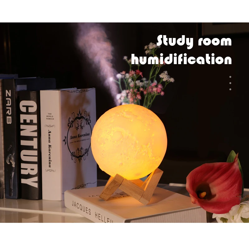  880ml USB Ultrasonic Aroma Air Humidifier With 3D Moon Lamp light Oil Aroma Essential Diffuser air 