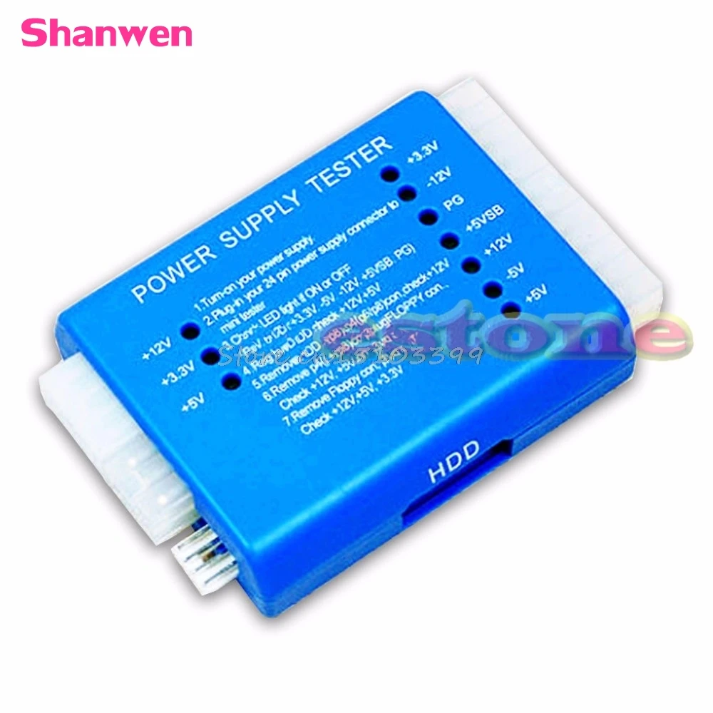 الأزرق PC 20 24 دبوس ATX PSU SATA HD امدادات الطاقة اختبار جديد T-B119