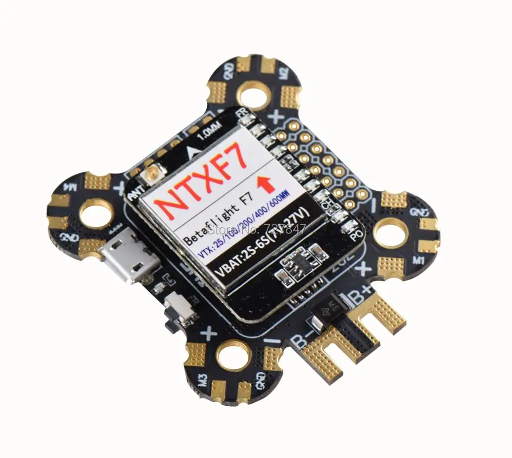 

NEW NTXF7 Flight controller F7 Built-in 25/100/200/400/ 600mW Switchable AV Transmitter 2-6S for RC Multirotor FPV Racing Drone