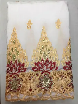 

LJ17KWholesale Good quality cheap price Indian silk George lace fabric ,African George fabric with sequins