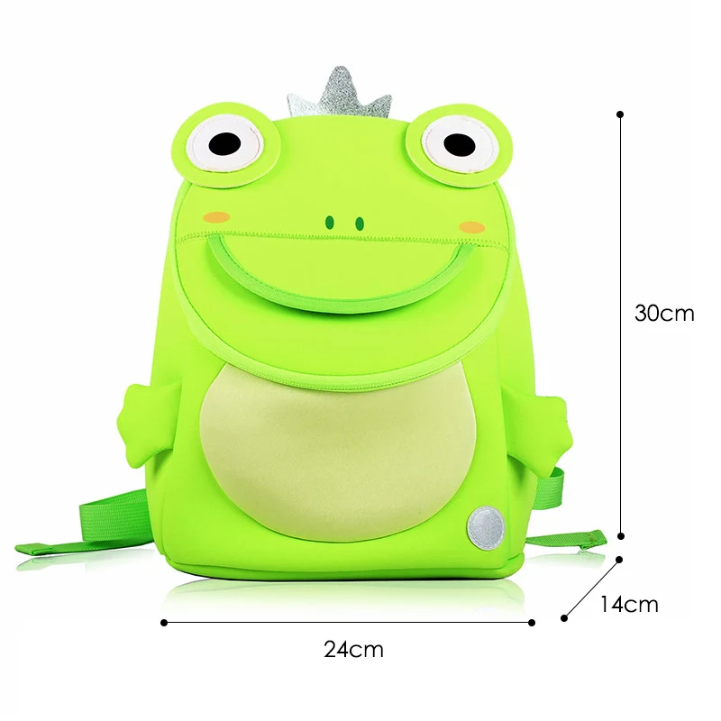 3D Динозавр школьные ранцы для мальчиков и девочек милые животные дизайн Водонепроницаемый Детские Школьные Рюкзаки студенческая Детская сумка Mochila Escolar - Цвет: Frog
