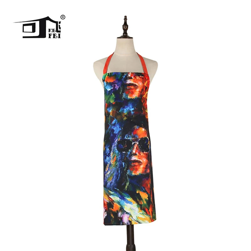 

Free Shipping KEFEI Oil Painting Michael Jackson Star Custom Apron Dress Beauty Kitchen Apron Men and Women Aprons