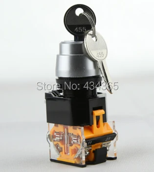 

10pcs Rotary Keylock Select Ignition 2 Position Pushbutton Switch 380VAC 10A NO NC Auto Lock