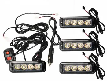 

Free shipping four head as a set with controller led surface mount lighthead led grill strobe light led lighthead warning head