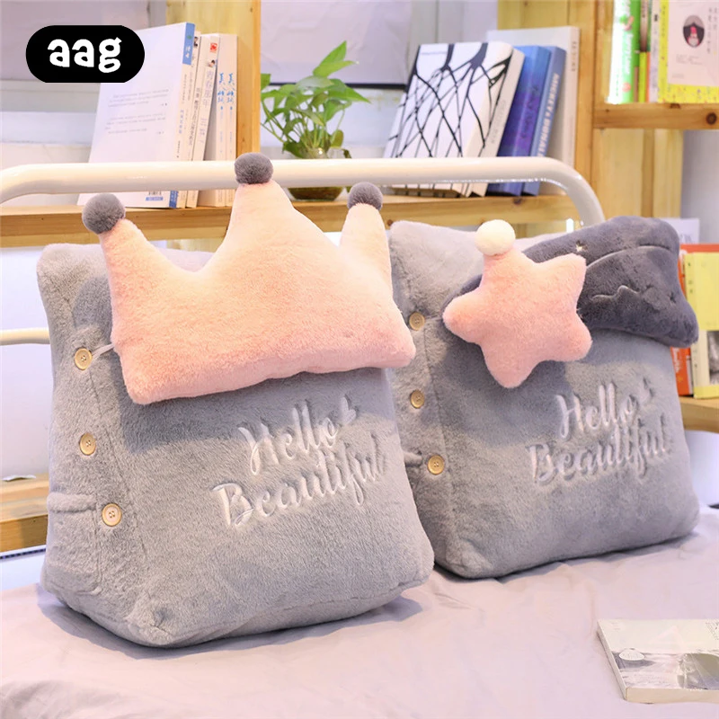 

Plush Triangle Sofa Cushion Back Pillow Bed Backrest Office Chair Pillow Waist Support Cushion Lounger Reading Lumbar Cushions