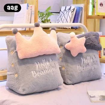 

Plush Triangle Sofa Cushion Back Pillow Bed Backrest Office Chair Pillow Waist Support Cushion Lounger Reading Lumbar Cushions