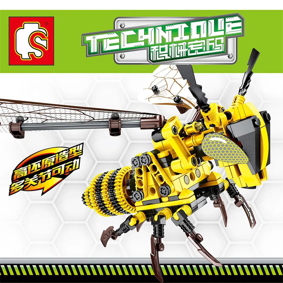

SEMBO 703200 236PCS Technic Series Honeybee Set Micro Building Blocks MOC Bricks Insect Model Kids Toys For Children