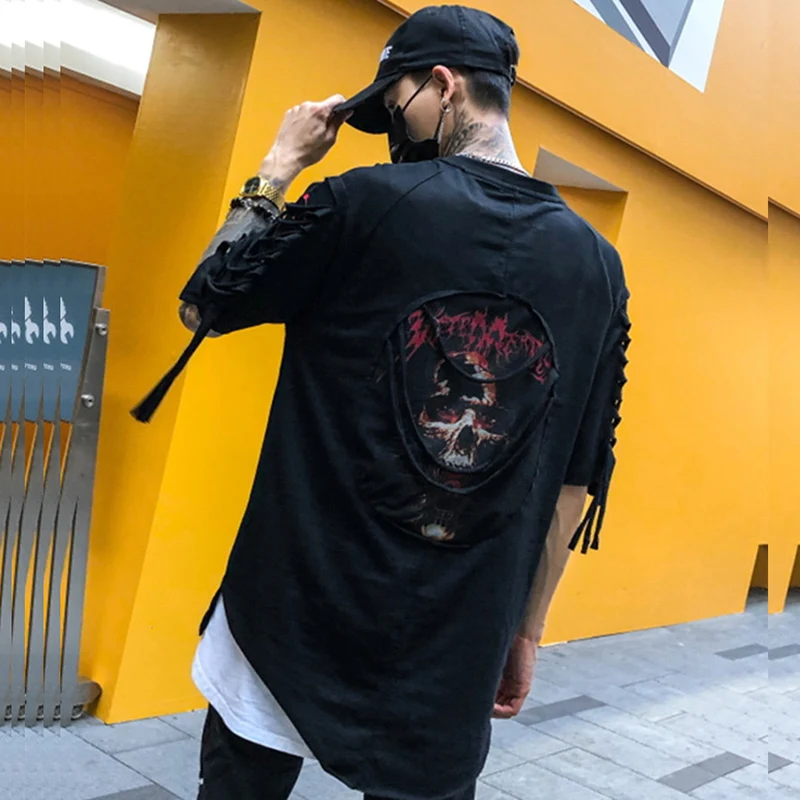 

April MOMO 2019 Men Urban Streetwear T Shirts Tees Male Casual Fashion Slim Fit Large Size Summer Short Sleeved T Shirts Hombre