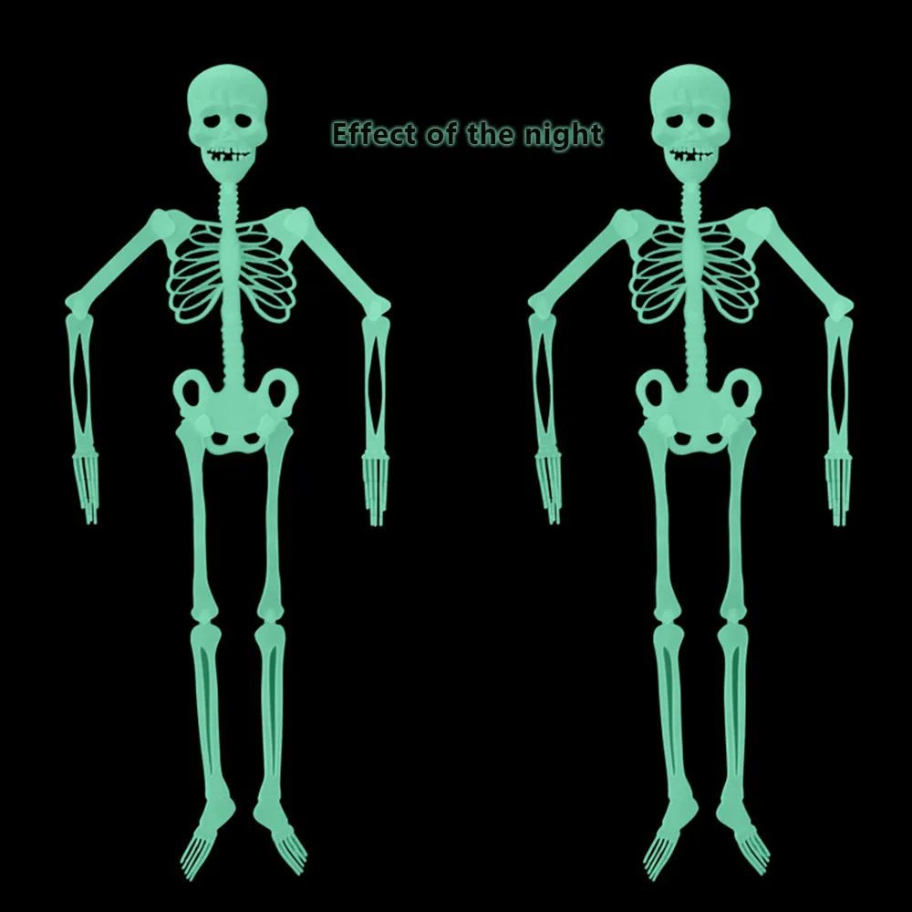 ISHOWTIENDA Scary Halloween Decoration Luminous Hanging Outdoor Party Horror Movable Skull Skeleton -Cosplayware Store