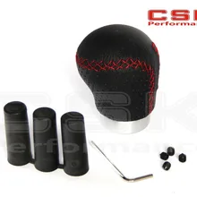 Универсальная спортивная ручная MT Шестерня черная кожаная ручка переключения передач Красная стежка 17