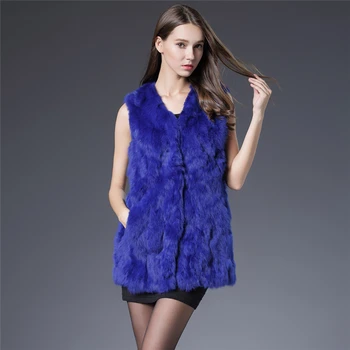 

Winter Autumn Rabbit Fur Vest Fashion Real Fur Coats For Women Brand Sale Female Natural Fur Vest Out Wear High Quality QS-61