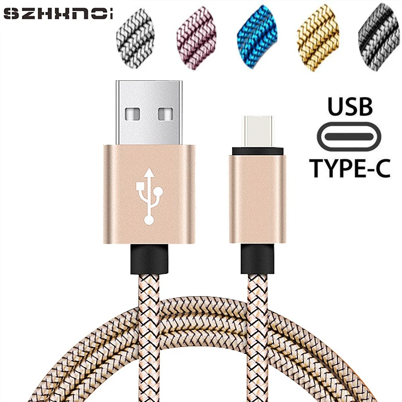 2.4A Тип C USB телефон зарядное устройство провод с нейлоновой оплеткой для samsung galaxy S9 S8 A8 A7 A5 A3 A720F A520F Sharp Aquos S2 S3