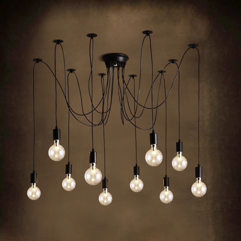 Retro Spider Pendant Lights Classic Decorative Loft Lamp