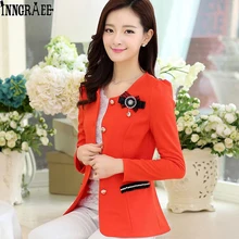 Весенне-осенний Женский Тонкий Блейзер, пальто размера плюс, повседневная куртка с длинным рукавом, костюм на одной пуговице, женские блейзеры, рабочая одежда NS3859