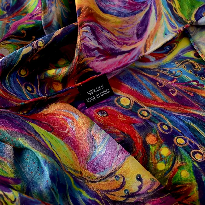 Wholesale oTky6 [BYSIFA] New Luxury Pure Silk Scarf Shawl Women Spring Autumn Long Scarves Ladies Brand 100% Silk Neck Scarf Foulard 175*52cm