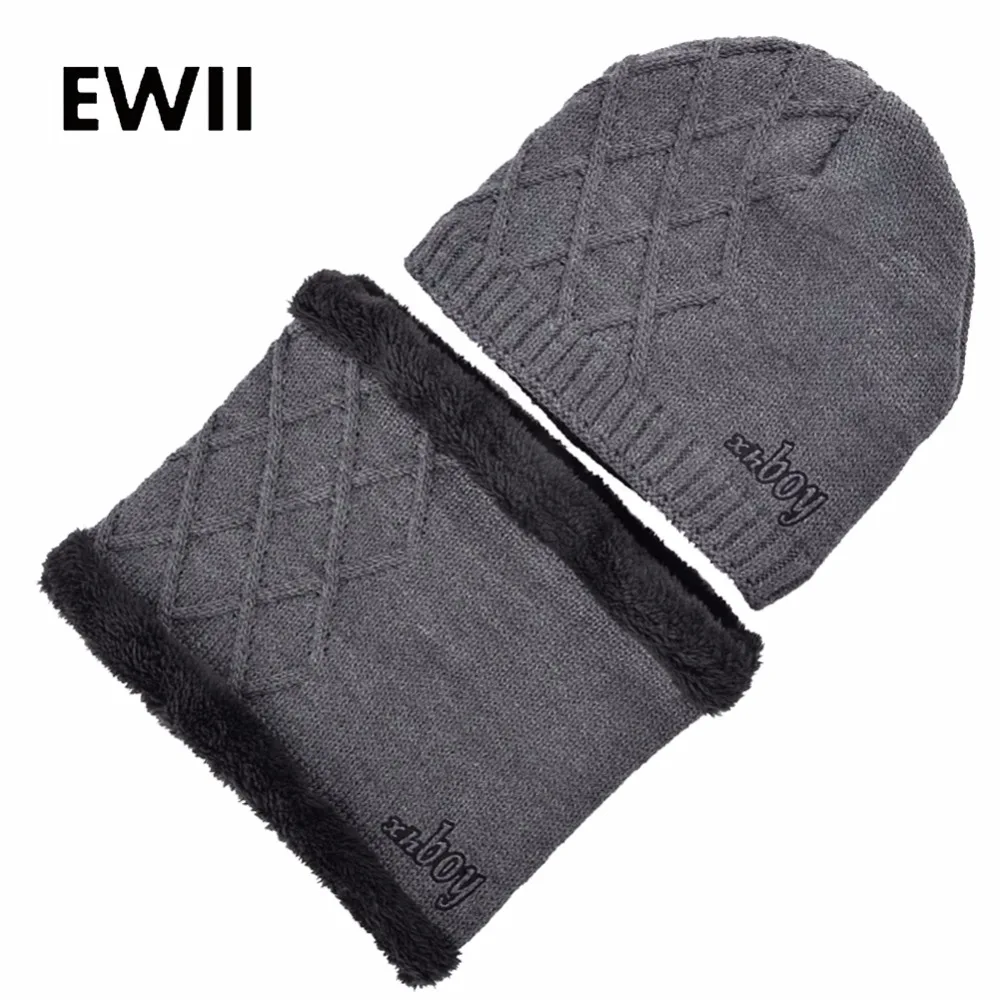 

Unisex neck warmer knitted caps men winter beanie cap scarf set skullies men beanies hats women face mask hat casquette